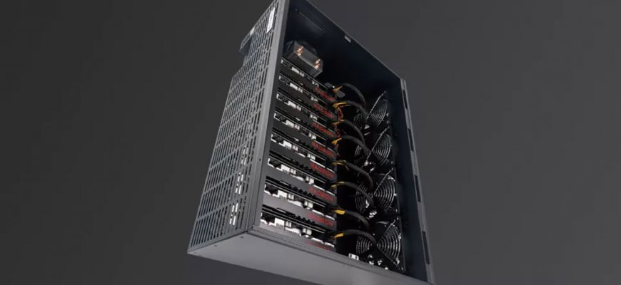 BIOSTAR представила установку для майнинга iMiner 660MX8D2 с 8 видеокартами Radeon RX 6600M