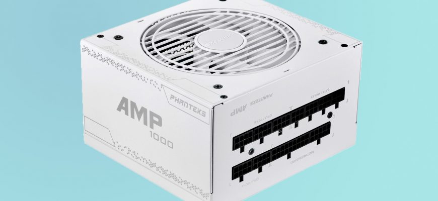 Phanteks представила белоснежный блок питания AMP 1000 W White Edition
