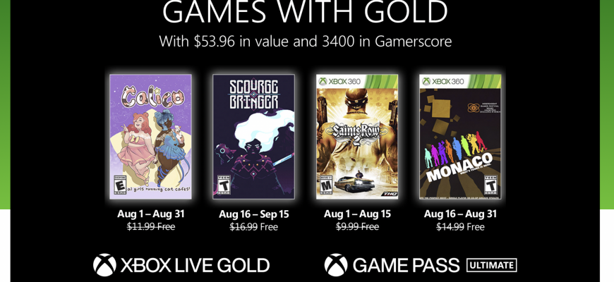 Раскрыт список игр Xbox Live Gold, которые можно бесплатно скачать в августе