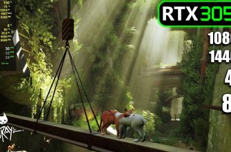В киберпанковый симулятор кота Stray с видеокартой GeForce RTX 3050 можно играть даже в 4K — игра прекрасно оптимизирована