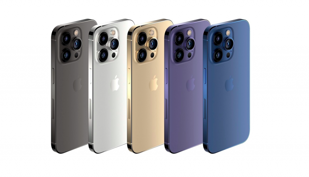 iPhone 14 Pro во всех пяти расцветках показали на одном изображении