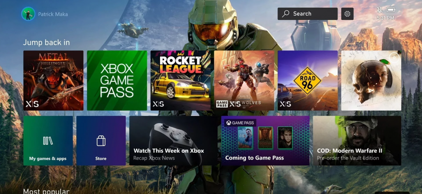 В видео показали, как выглядит новая версия главного экрана Xbox