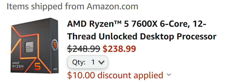 Цены на процессоры AMD падают со скоростью света — Ryzen 5 7600X можно купить за 239 долларов
